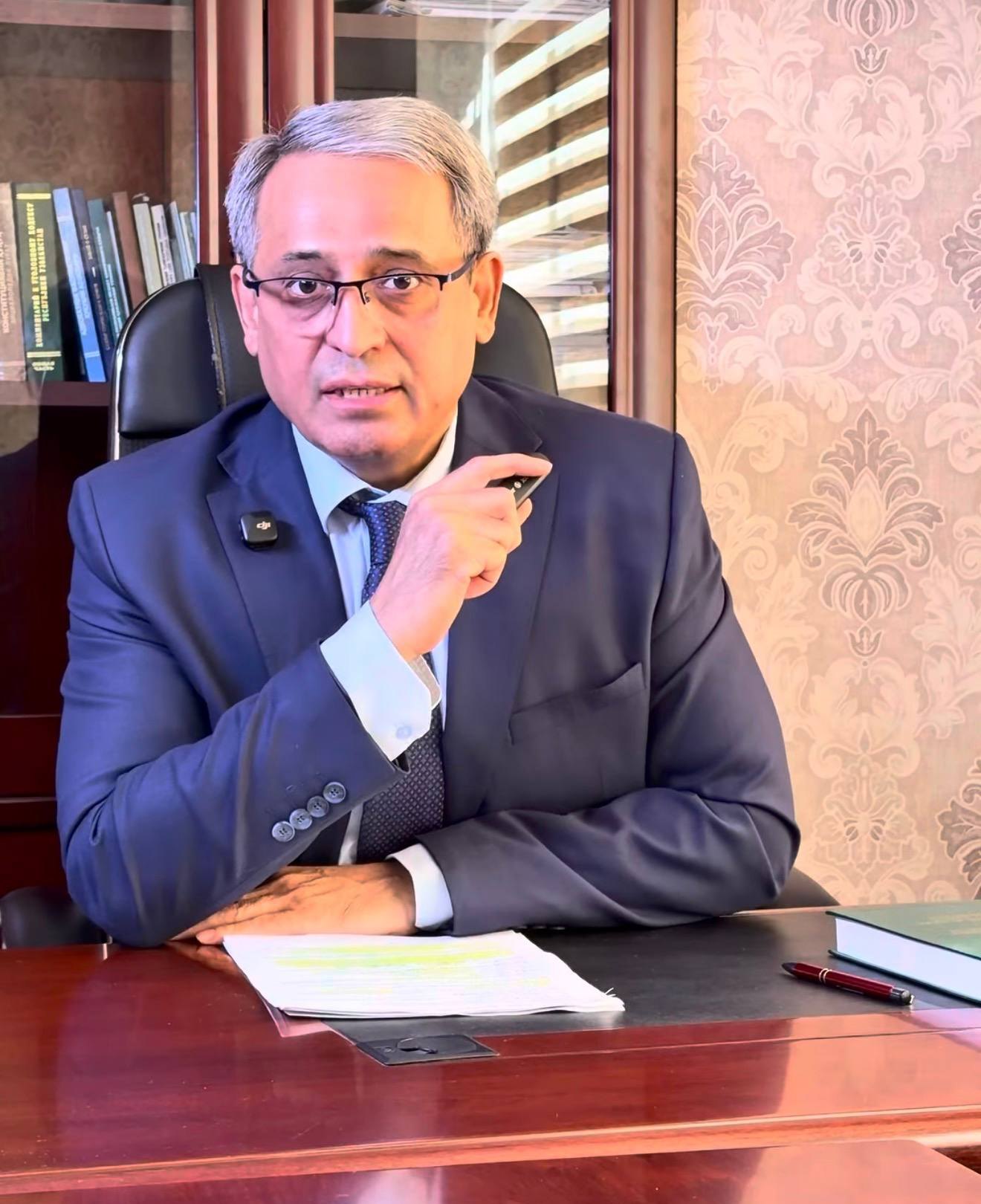 Lawyer Ziyovuddin Isakov in his office